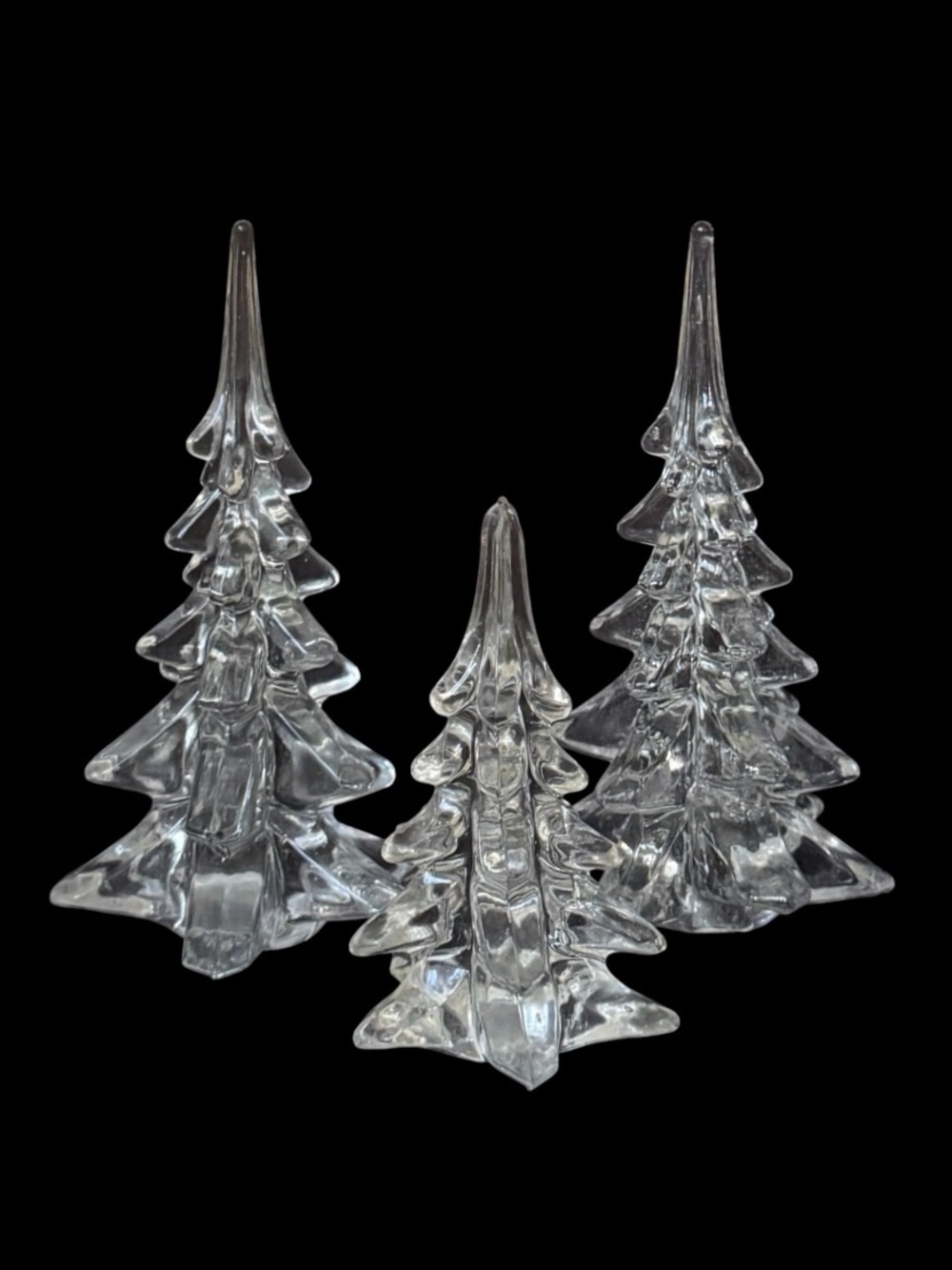 Set of 3 Silvestri Vintage Handcrafted Clear Crystal Christmas Trees with Boxes - Picture 14 of 14